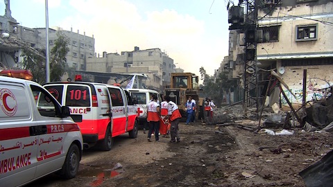 The destruction as the ICRC/PRCS enter Shejaiya